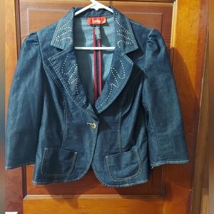 Latina Life Denim Blazer/Jacket Size 4